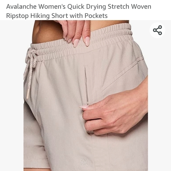 Avalanche women's quick doing stretch hiking shorts w pockets Sz L - Picture 5 of 9